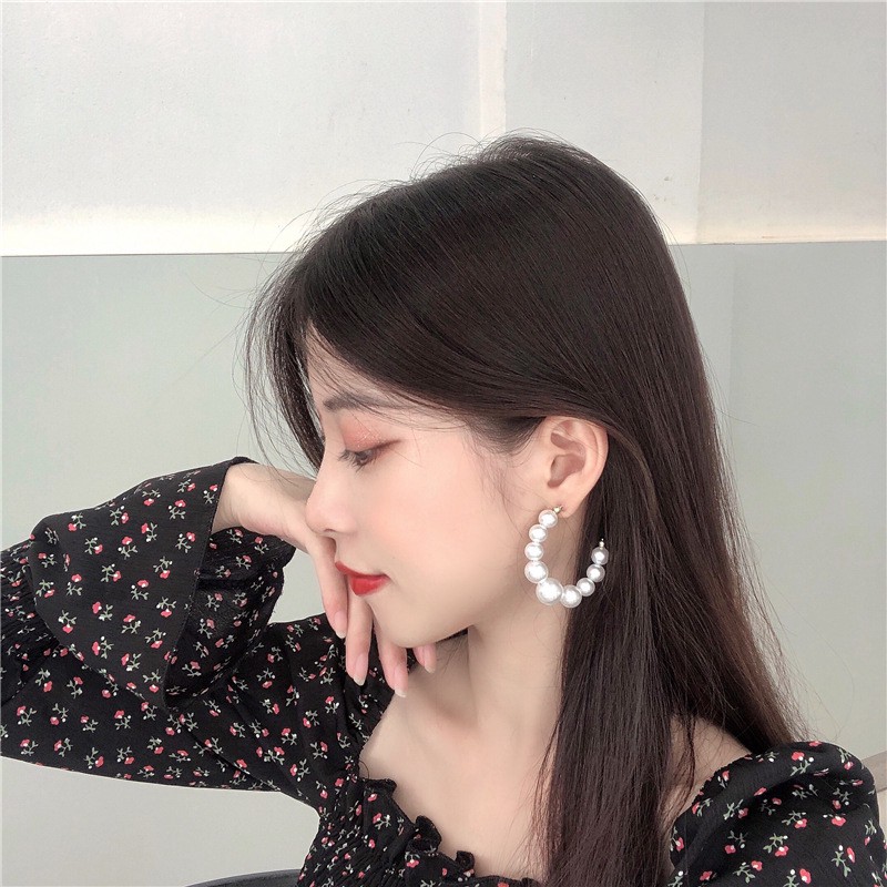 Bông Tai Đính Ngọc Trai Xinh Xắn Theo Phong Cách Hàn Quốc A0011