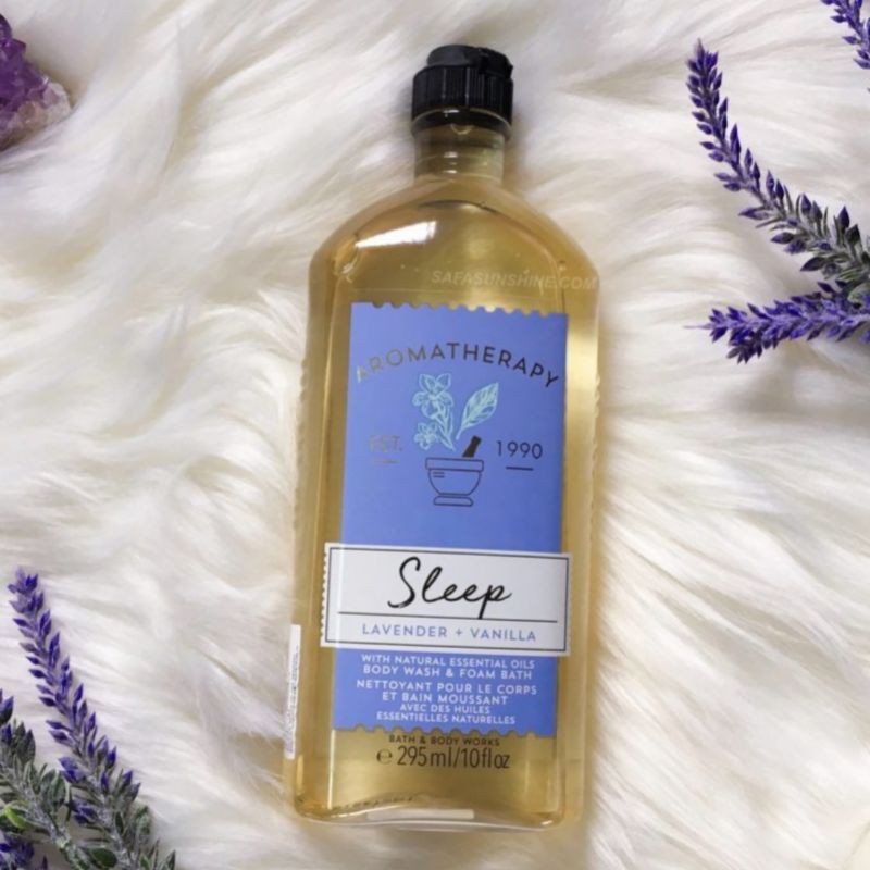 Sữa tắm thư giãn dòng aromatherapy Bath &amp; Body Works - Sleep Lavender Vanilla - Body Wash &amp; Foam Bath 295mL