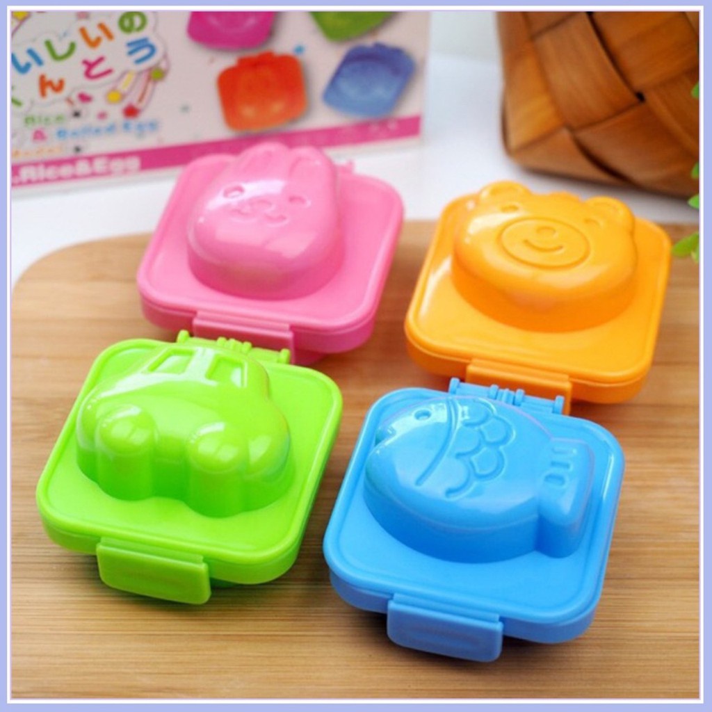 Set 2 khuôn cơm tạo hình làm ép cơm, bento trứng, bánh flan, thạch rau câu có nắp KOBUKO nội địa Nhật Bản