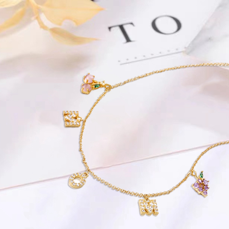 vòng cổ Mặt Hình Trái Cây / Táo / Cherry / Nho / Dâu Tây / Trái Cây Đơn Giản Ngọt Ngào Thời Trang Mùa Hè