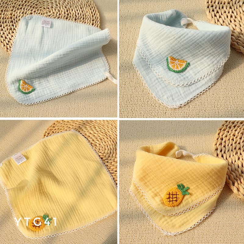 Yếm khăn xô tam giác họa tiết hoa quả - YTG41