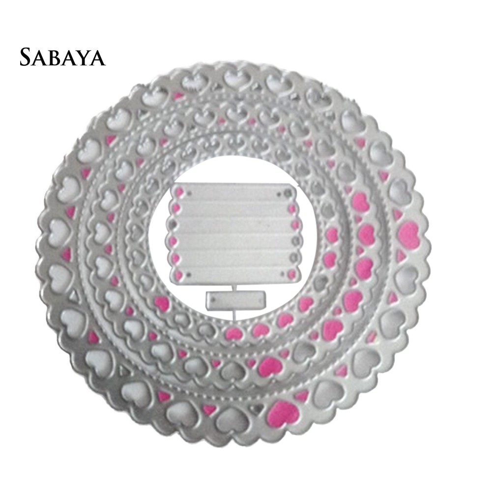 Khuôn Cắt Giấy Kim Loại Khung Tròn Trái Tim Xinh Xắn