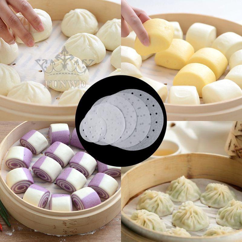 100 Miếng Giấy Lót Hấp Bánh Bao Chống Dính