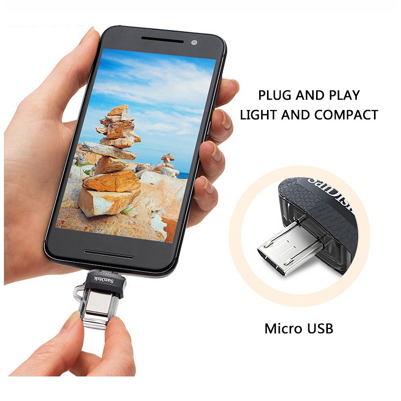 Ổ đĩa OTG Flash SanDisk 128GB cho PC/Android Micro