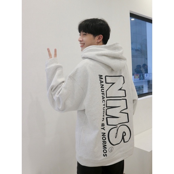 BIG LOGO HOODIE NORMOS (Xám trắng)