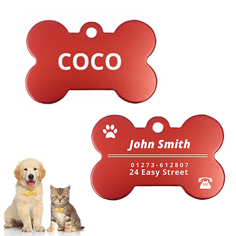 Pet Id Tag Cá Nhân Hóa Dog Tags Khắc Tên Tag Cho Chó Mèo Cún Con Vật Nuôi Id Tên Vòng Đeo Cổ Con Chó Bảng Tên Phụ Kiện Vật Nuôi Bulldog