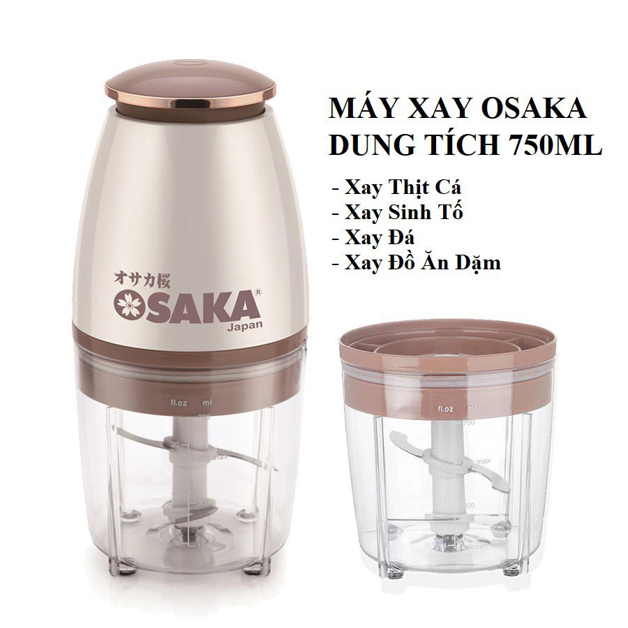 Máy xay sinh tố, máy xay đa năng OSAKA Cỡ Lớn 750ml xay thịt, cua, cá, đá, trái cây, đồ ăn dặm cho bé