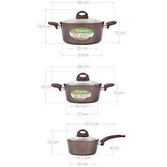 Bộ nồi nhôm (3 chiếc: 18-20-24 cm, đáy từ) KG992MX Hàng chính hãng