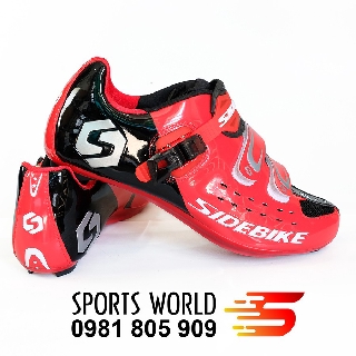 Giày can đạp xe khóa kéo, dòng Road, đế COMPOSITE - SIDEBIKE SD-001 (Red)