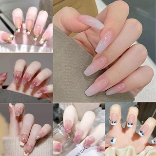 [Giảm 50% cho đơn 0đ] Mẫu móng tay giả form ngắn màu hồng phấn nhẹ hot -kinakino
