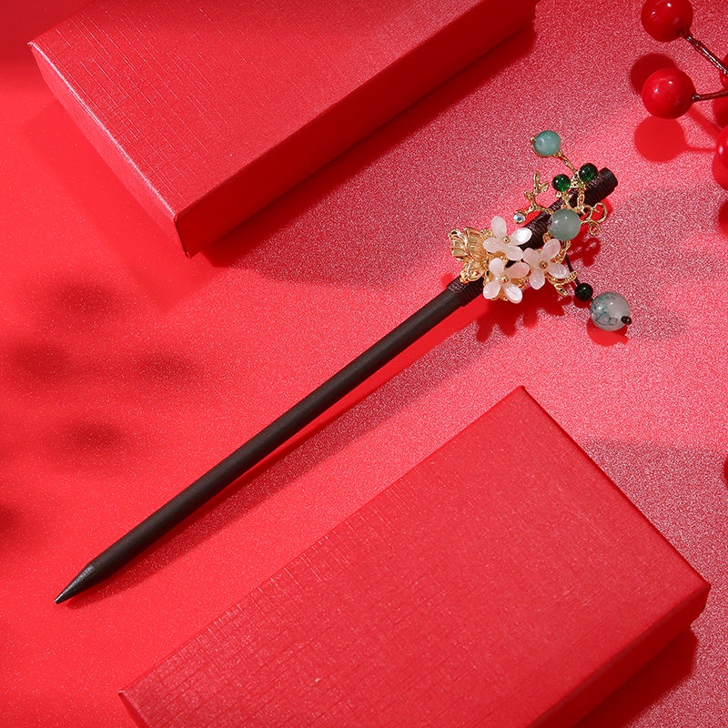 [Aishang Xinh Đẹp] Trâm Cài Tóc Tua Rua Bằng Gỗ Mun Giả Phong Cách Trung Hoa Cổ Điển Phụ Kiện Hóa Trang Hanfu