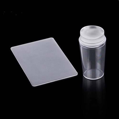 Bộ dụng cụ đóng dấu trang trí móng tay 2 trong 1 mềm mại + đồ cạo