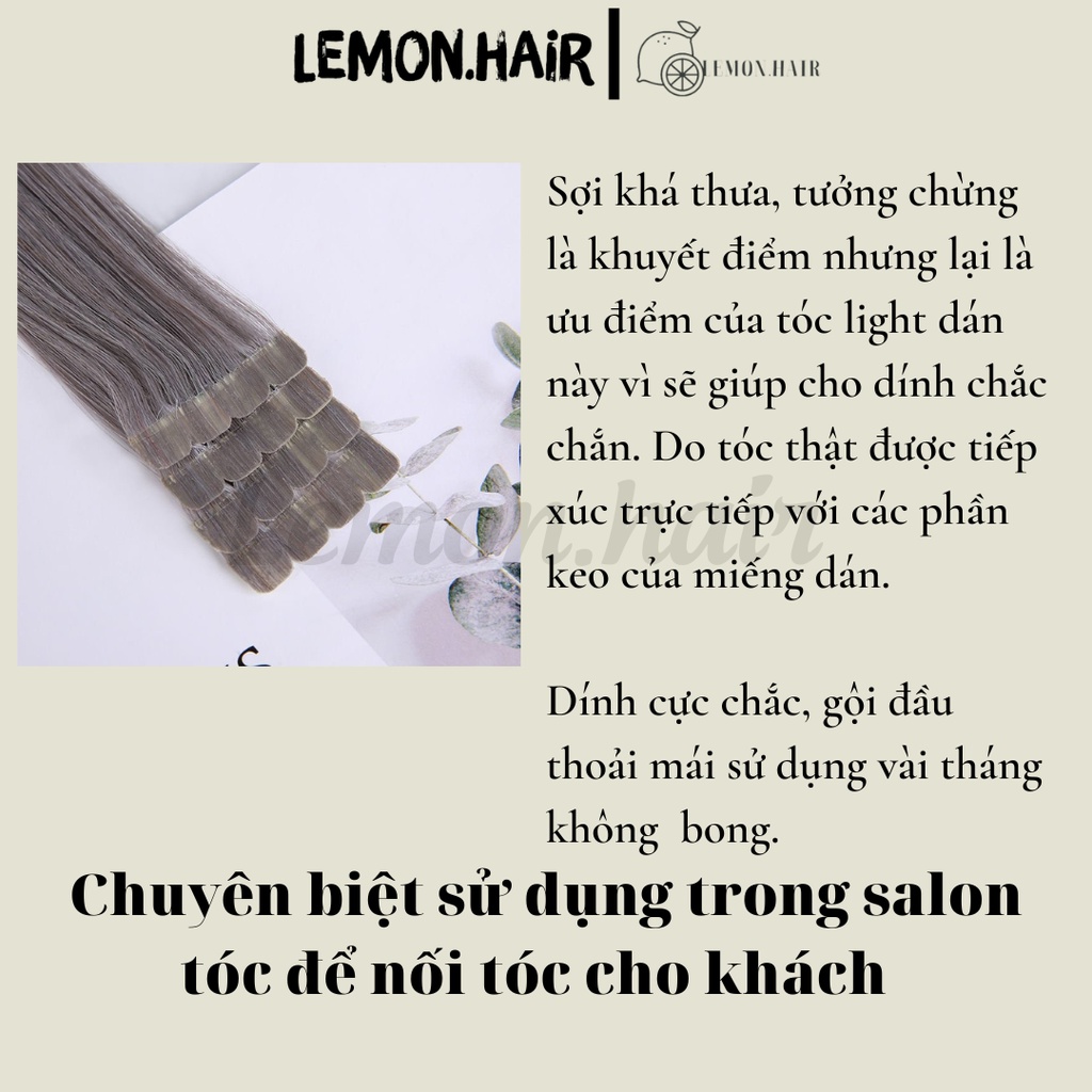 Tóc giả đẹp tóc kẹp dài thẳng light 65cm lọn nhiều màu phong cách Hàn Quốc, Tóc line dán làn từ sợi protein Lemon.hair