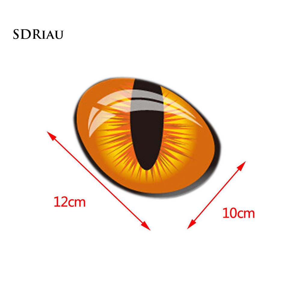 1 Cặp Sticker Dán Kính Chiếu Hậu Hình Mắt Mèo 3d Xqpzx