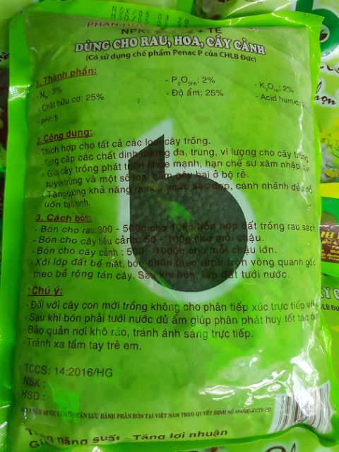 Combo 5 gói phân bón hữu cơ Better 3-2-2+TE dùng cho rau,hoa,cây cảnh