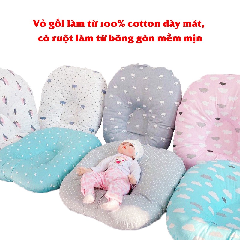 Gối chống trào ngược cho bé 0-2 tuổi chất cotton cao cấp size đại BBShine – SS011