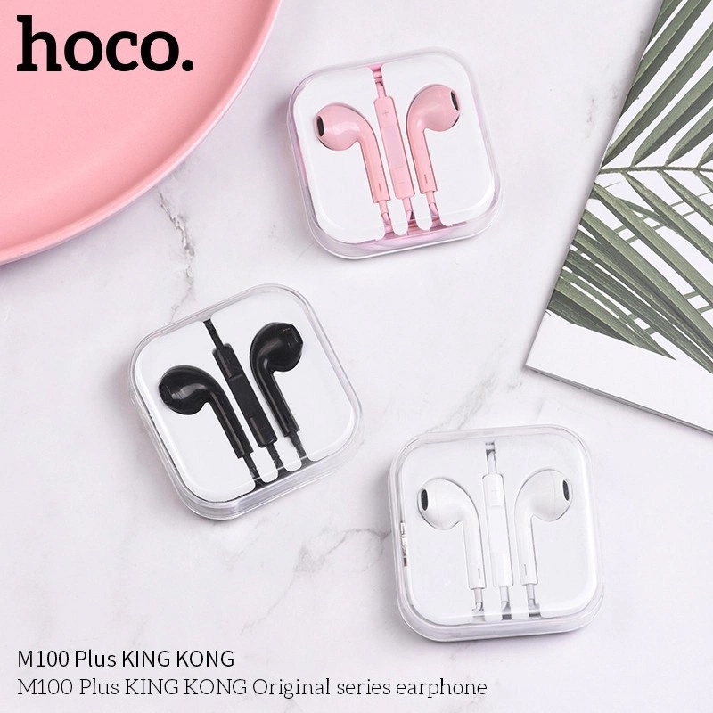 TAI NGHE ÂM THANH HAY HOCO M100 PLus M55 NHÉT TAI DÂY CÓ MIC JACK 3.5mm cho Điện Thoại IPhone IPad Android Chính Hãng