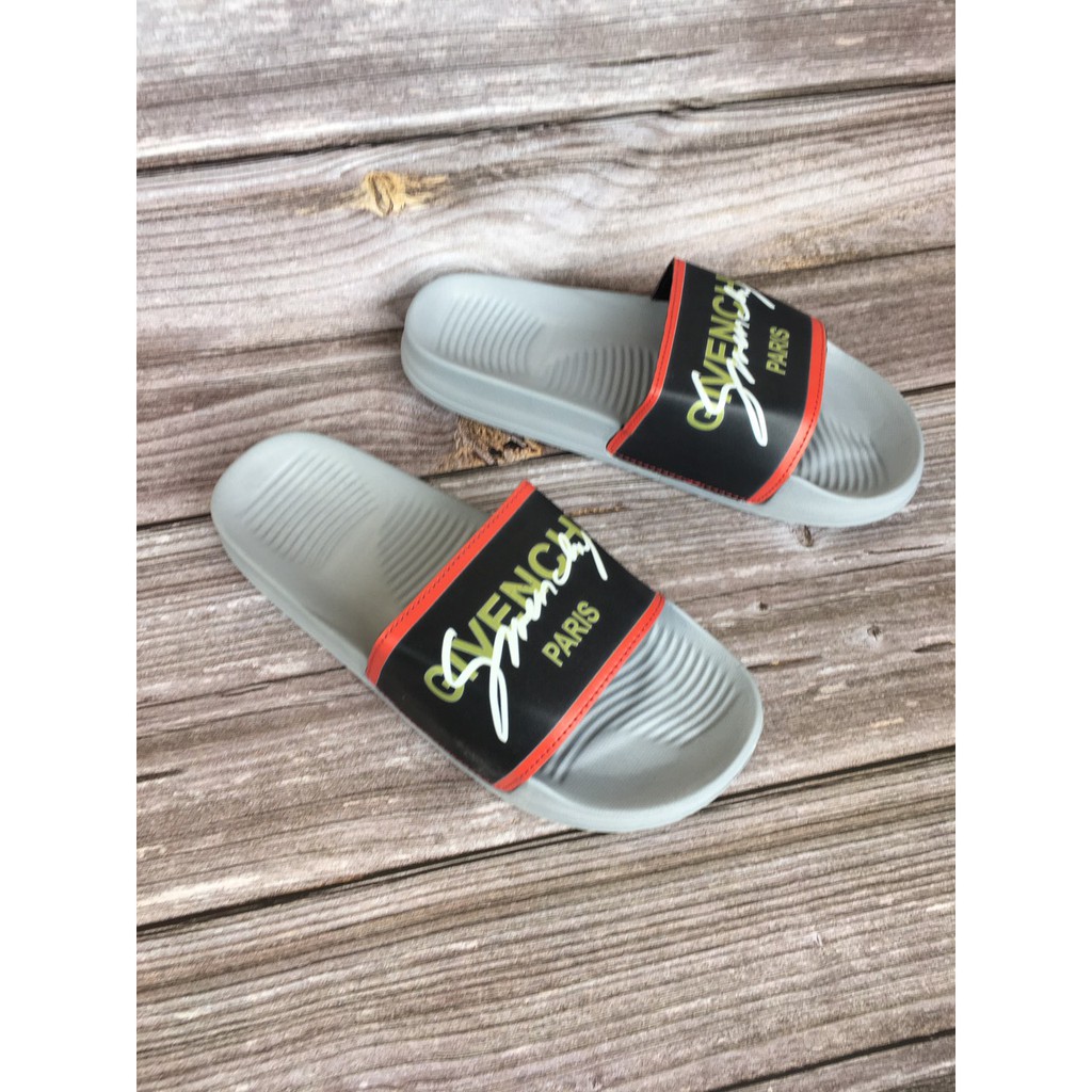 Dép quai ngang nam in họa tiết chữ nhiều màu đế cao su bền đẹp trẻ trung năng động