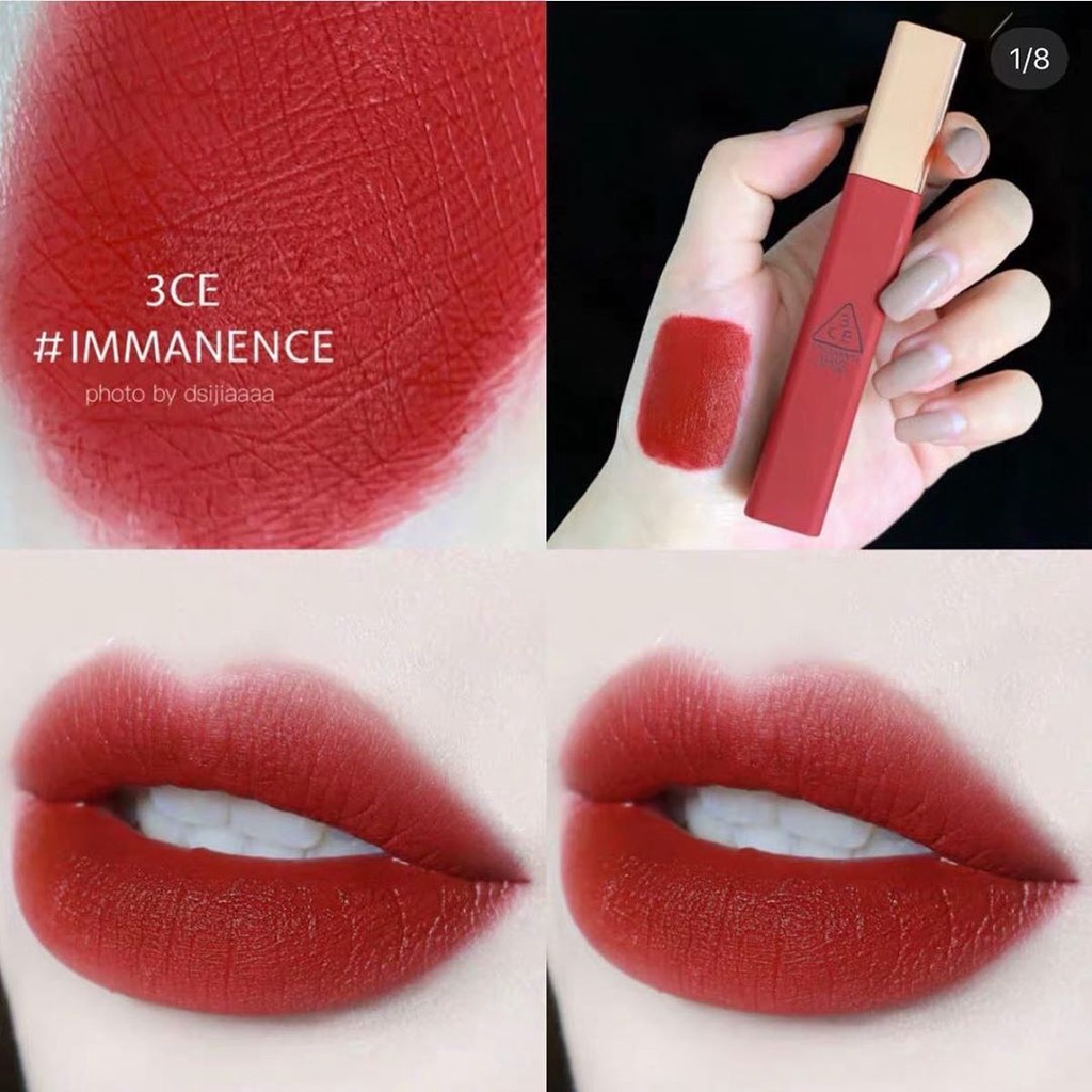 Son Kem Siêu Lì, Mịn Môi 3CE Cloud Lip Tint #Immanence đỏ rượu vang