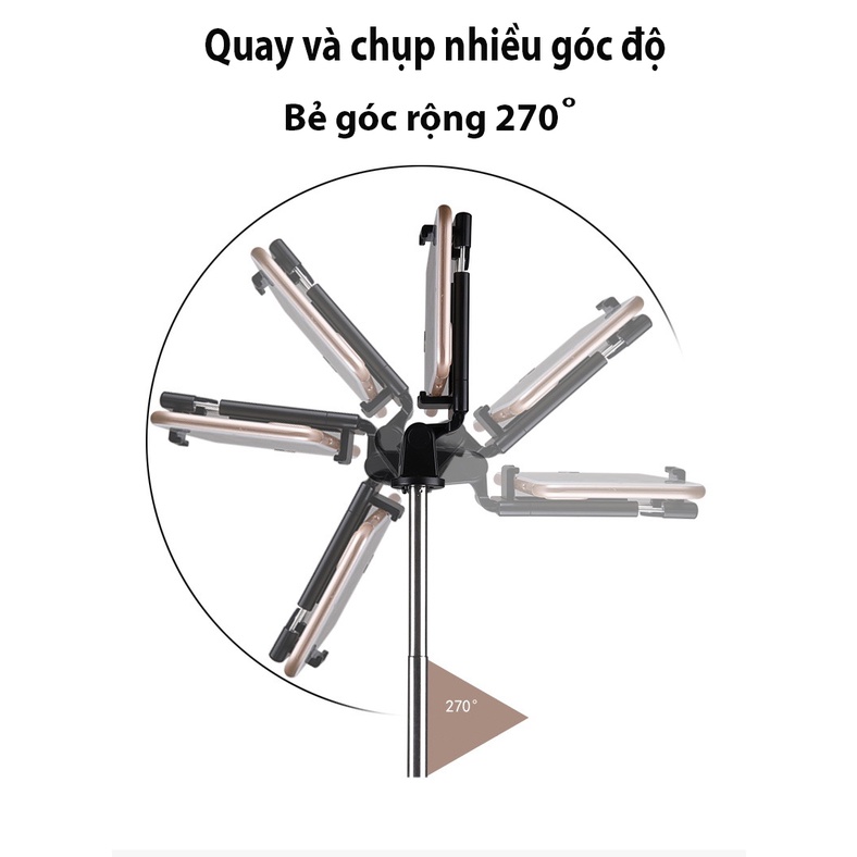 Gậy chụp ảnh tự sướng Bluetooth Tripod K07 3 chân đa năng chống rung xoay 270 độ Giá đỡ điện thoại để bàn để bàn - Orio