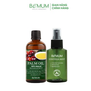Combo Tinh dầu cọ Chống rạn Palm Oil BEMUM 100ml + Xịt dưỡng rau má BEMUM