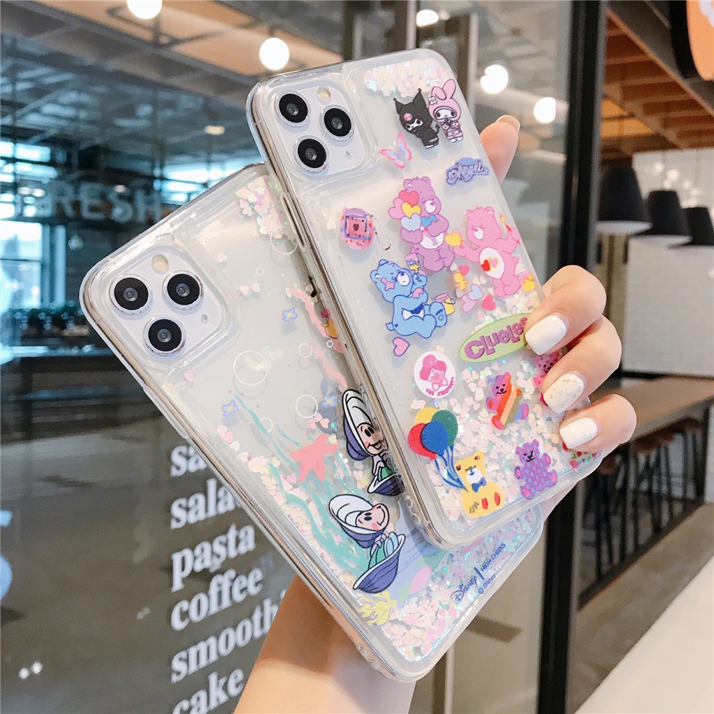 Ốp Điện Thoại TPU Mềm Phối Kim Tuyến Nước Cho Iphone 13 Pro Max 12 Pro Max