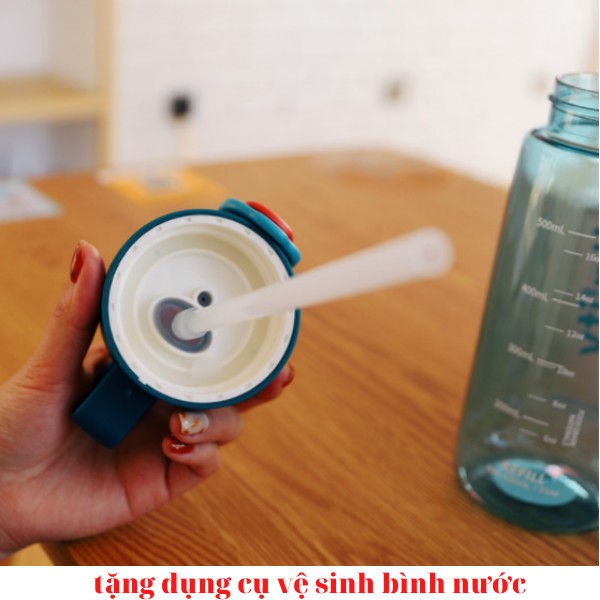 Bình nước VITA bình nước CAO CẤP 550ML - LOẠI DÀY CÓ ỐNG HÚT bình đựng nước bình nước thể thao