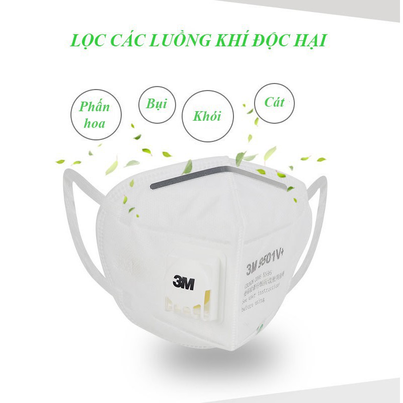 Khẩu trang 3M- 9501V chống bụi siêu mịn pm 2.5 có van thở thông minh tốt cho sức khoẻ | BigBuy360 - bigbuy360.vn
