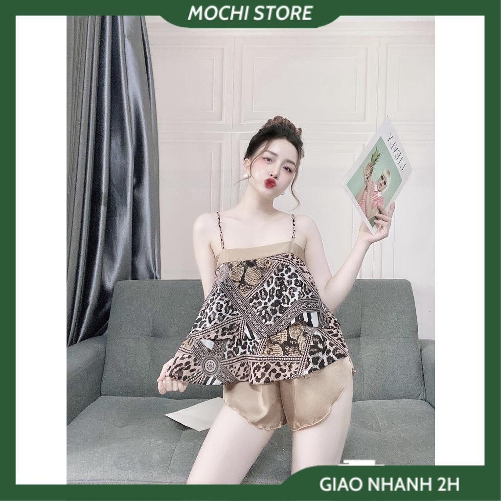 Đồ Ngủ Sexy Nữ , Bộ Áo 2 Dây Cột Nơ Sau Voan Hoa Quần Cọc Lụa Màu Trơn Thời Trang Sexy, Gợi Cảm Cho Bạn Nữ. | BigBuy360 - bigbuy360.vn