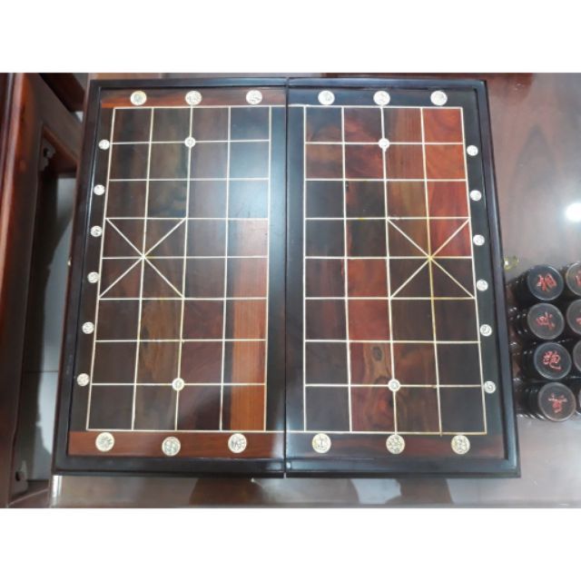 BÀN CỜ TƯỚNG GỖ TRẮC + QUÂN CỜ GỖ TRẮC