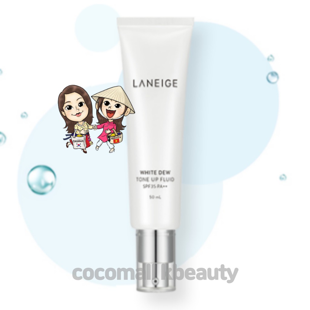 Kem Dưỡng Nâng Tông Chống Nắng Ban Ngày Laneige White Dew Tone Up Fluid SPF35 PA++ 50ml COCOMALLKBEAUTY