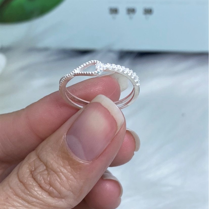 Nhẫn nữ bạc ta kiểu hở Free Size, thiết kế tinh xảo nữ tính - Trang sức bạc Evasilver
