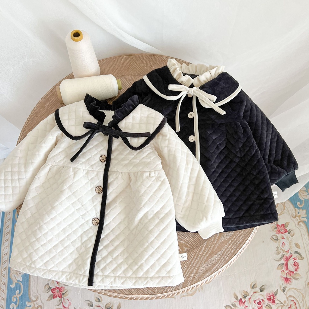Áo Khoác Đệm Cotton Thời Trang Dành Cho Bé Gái Sơ Sinh 2374