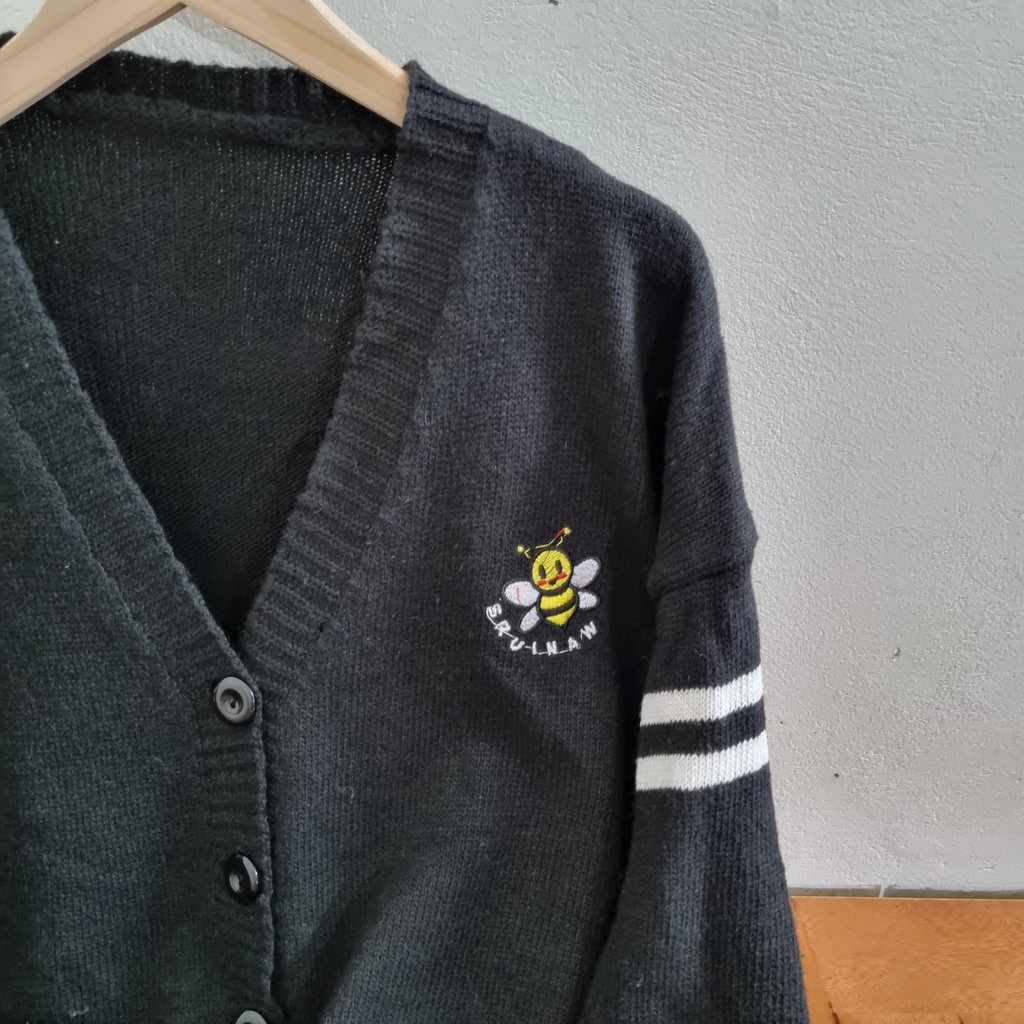 Áo cardigan len dày dặn dài tay dáng rộng overszie họa tiết kẻ sọc ulzzang hàn quốc