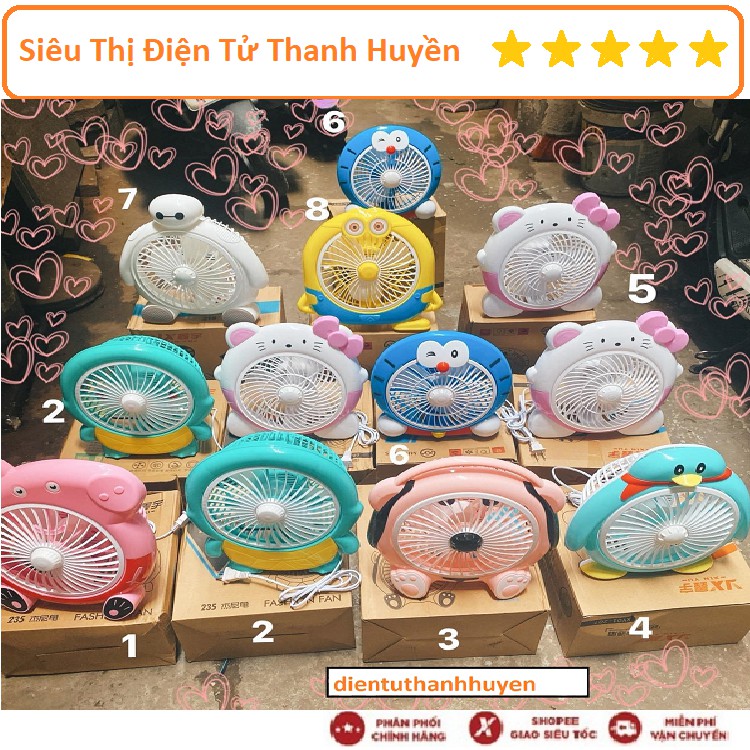 Quạt Thú Kute DOREMON/ KITTY/ MINION - Xua Tan Cái Nóng Mùa Hè - Giao Hình Ngẫu Nhiên