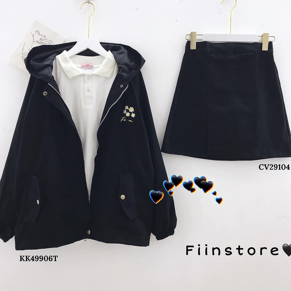 Chân váy chữ A kaki Đen/Be - Fiinstore | BigBuy360 - bigbuy360.vn