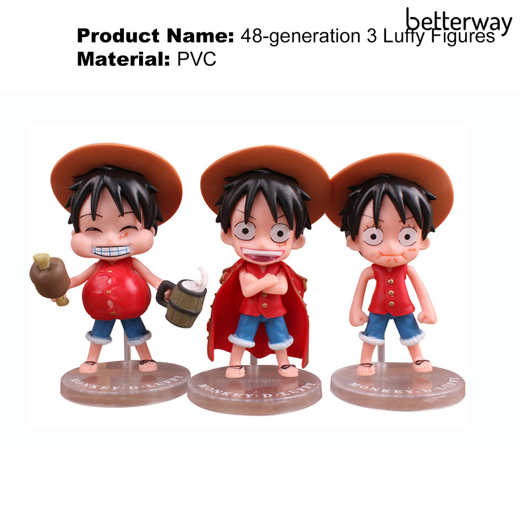 Set 3 Mô Hình Nhân Vật Luffy Đồ Chơi Chất Lượng Cao