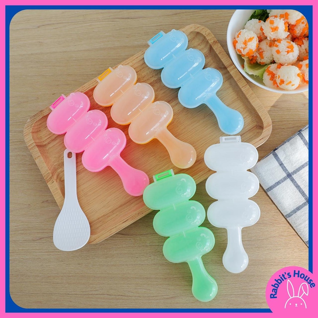 [Tặng kèm thìa ] Khuôn Lắc Cơm Tạo Hình Cơm Nắm Cho Bé Ăn Dặm, Khuôn Làm Cơm Nắm Bento