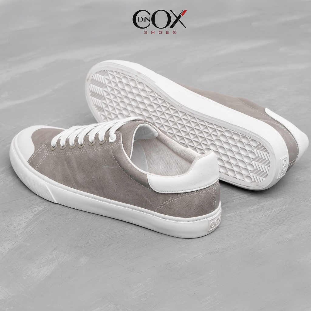 Giày Sneaker Da Nam DINCOX C13 Cách Điệu Sáng Tạo Grey/White