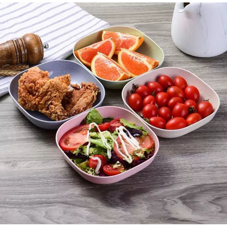 Đĩa nhựa lúa mạch siêu bền(set 8 đĩa)_Phụ kiện bàn ăn an toàn sức khỏe