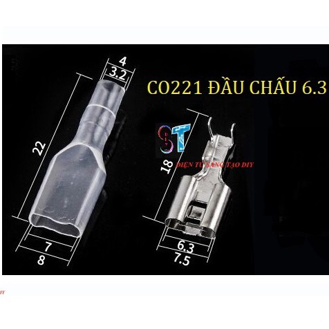 2 Cặp Đỏ - Đen Dây 2 Đầu Chấu 6.3 Nối Nguồn Cho Ắc Quy, Động Cơ – 30cm