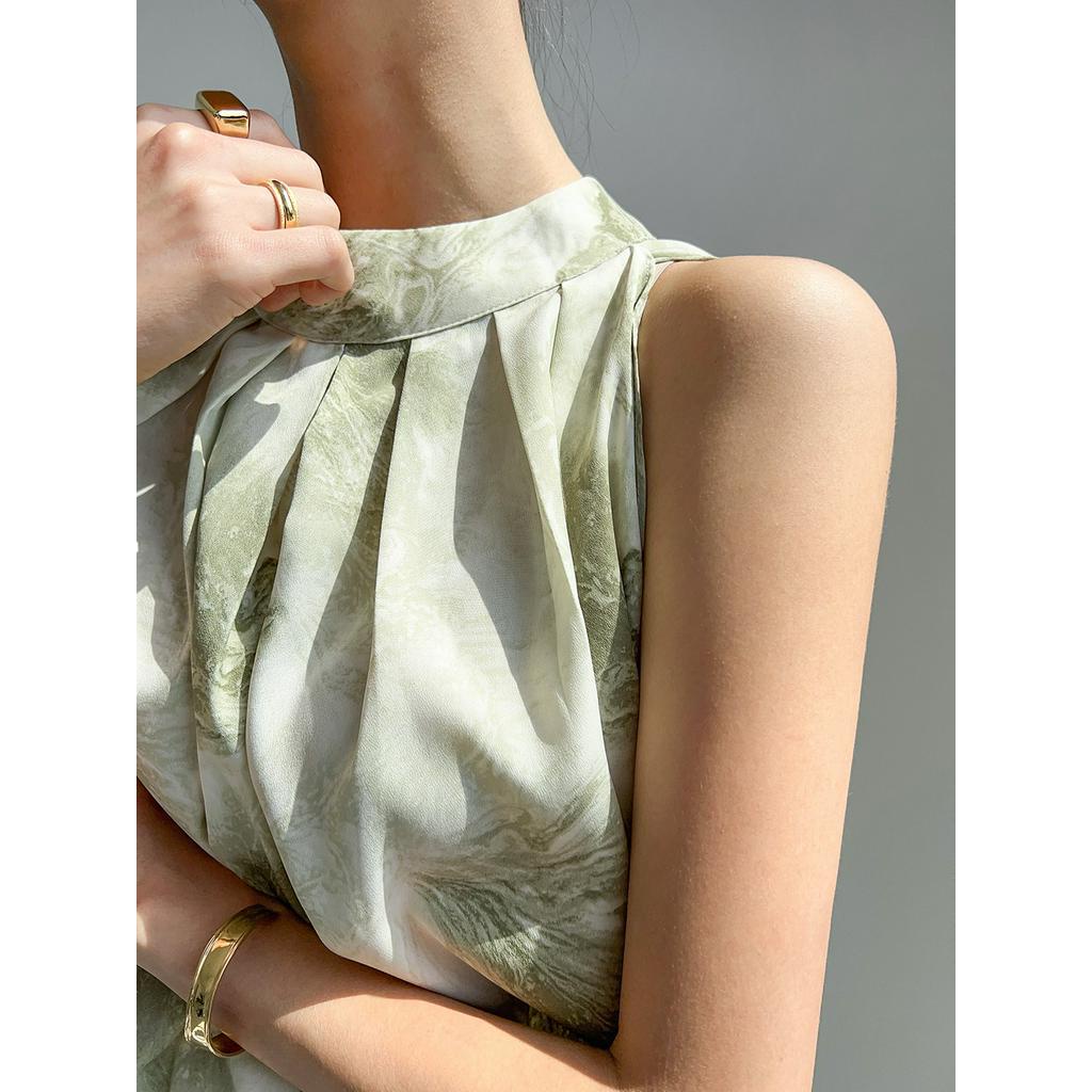 Áo Hai Dây Xếp Ly Thời Trang Mùa Hè Hàn Quốc 63963