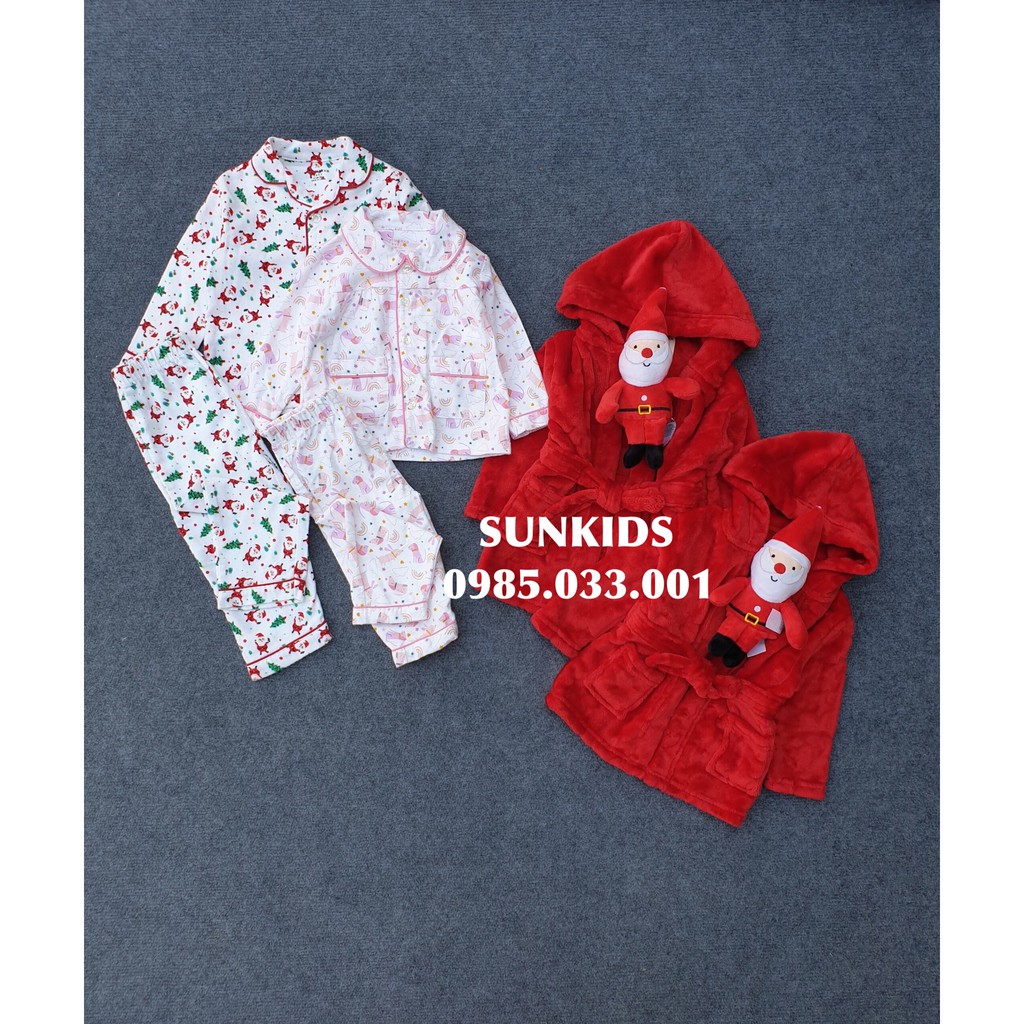 Set Pijama bé gái kèm áo choàng Noel (tặng kèm gấu)