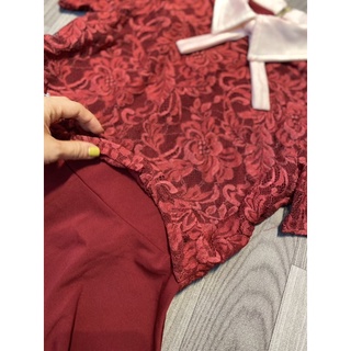 SALE đầm thun pha ren cổ sơ mi size s