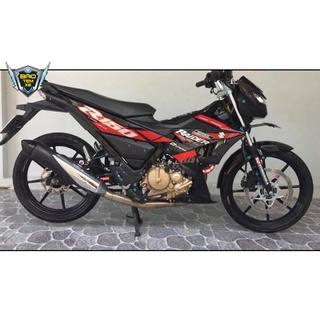 Tem rời dán xe raider fi đỏ đen