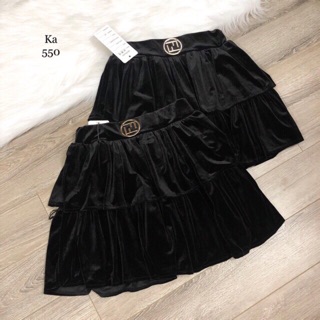 CHÂN VÁY NHUNG XOÈ TẦNG CẠP FF