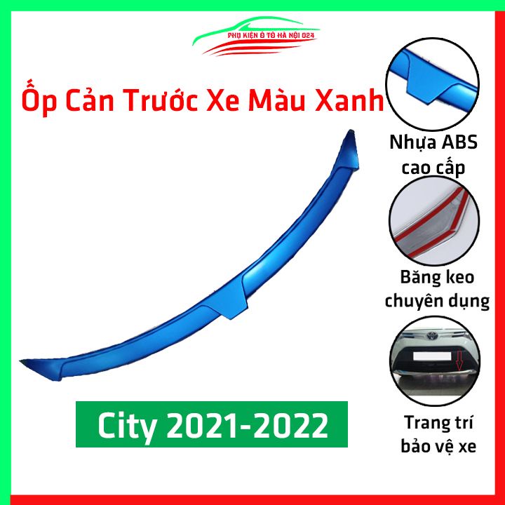 Ốp cản trước cho ô tô City 2021-2022 vân cacbon hai màu xanh, đỏ