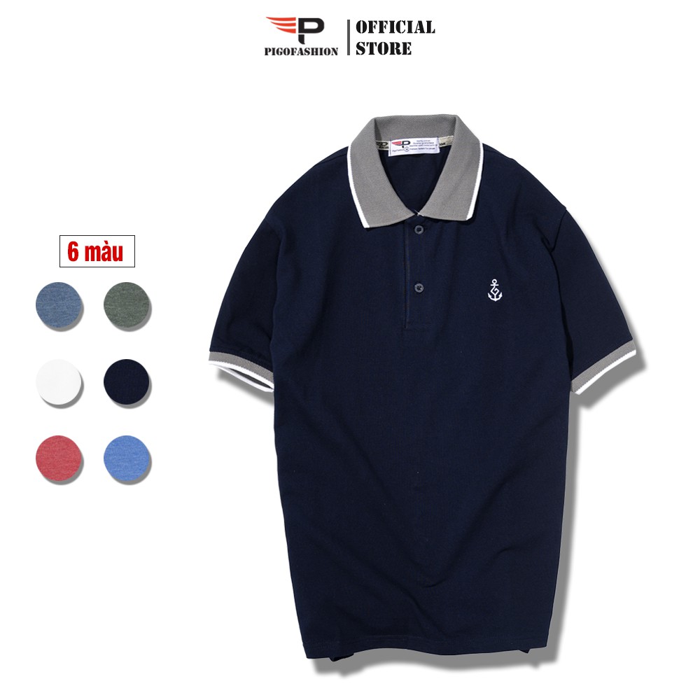 Áo thun nam polo cổ dệt logo thêu mỏ neo cao cấp Zonado Zaht08-2 chọn màu