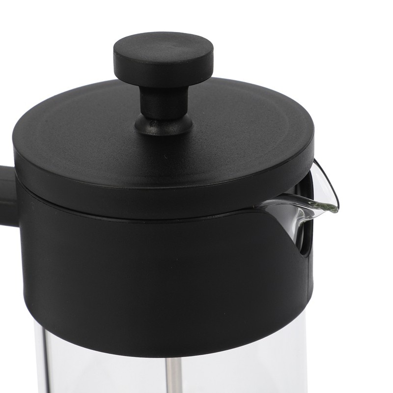 French Press Coffee & Tea Maker 12Oz, Thickened Borosilicate Glass Coffee Press Rust-Free and Dishwasher Safe,Black