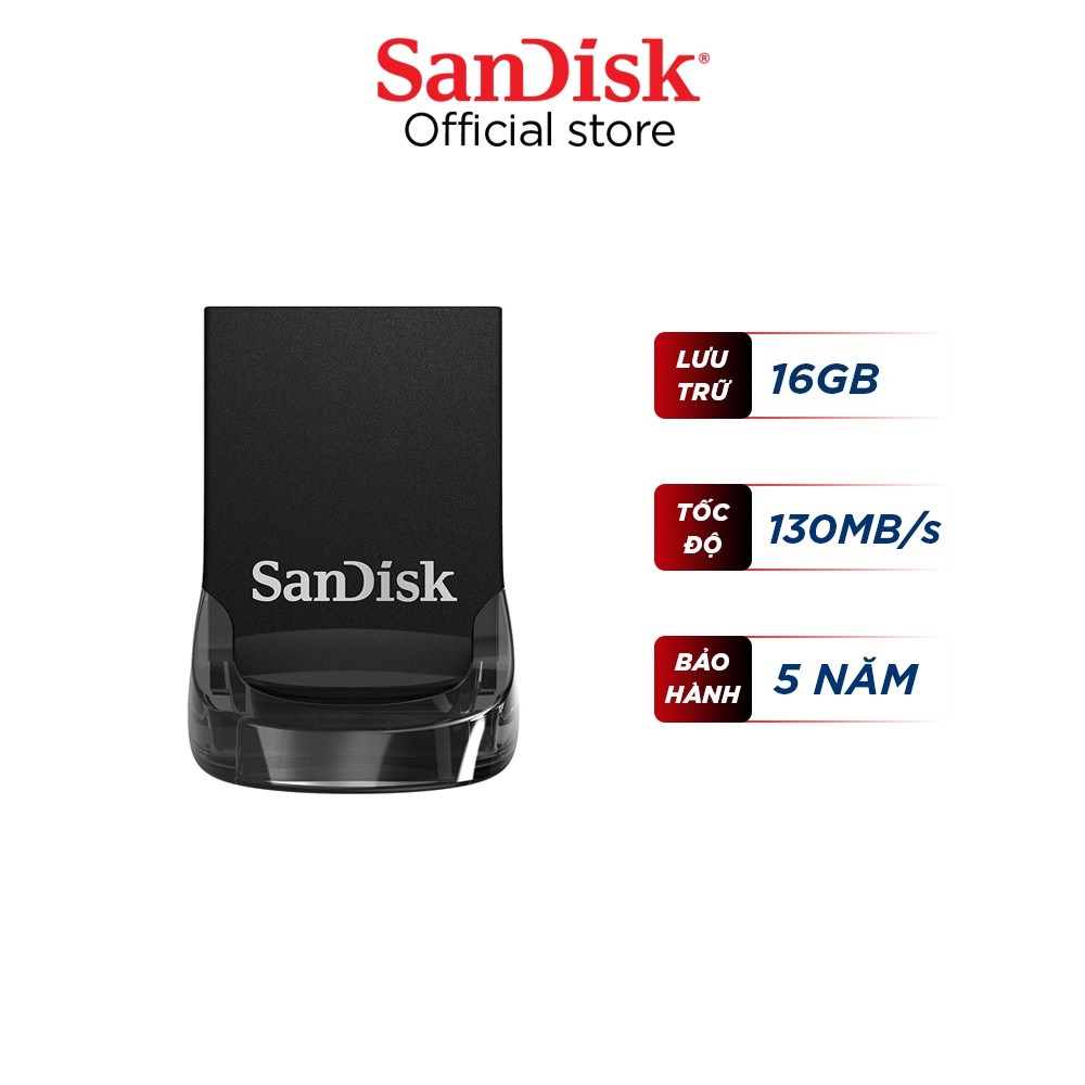 USB 3.1 SanDisk CZ430 16GB Ultra Fit Flash Drive upto 130MB/s